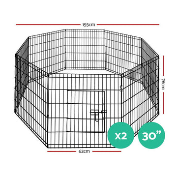 i.Pet 2X30" 8 Panel Pet Dog Playpen Puppy Exercise Cage Enclosure Fence Play Pen i.Pet